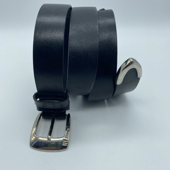 NY Jeans Black Genuine Leather Belt Women's Size L - Picture 2 of 11